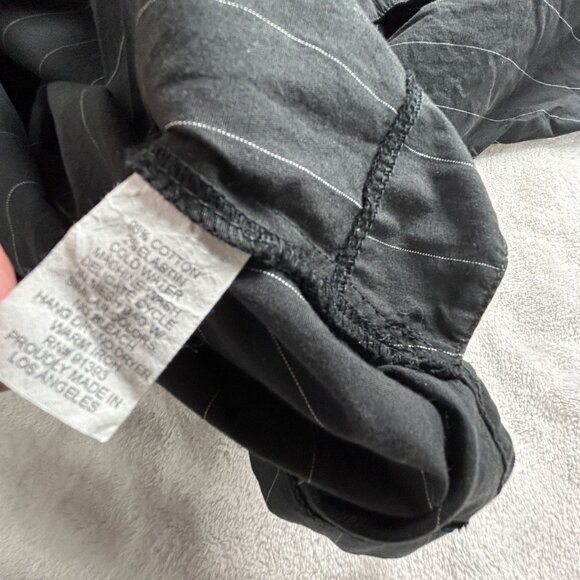 SpiritHouse Women’s Asymmetric Pinstripe Shirt Black Art to Wear Button-Up S/M - Picture 5 of 10